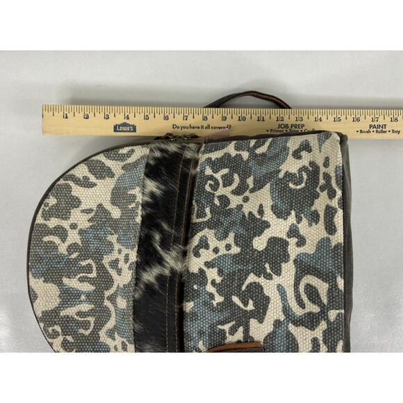 Myra Bag Dough Backpack Abstract Design Cowhide Tassel Leather Strap NWT main image 7